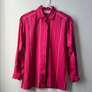 VINTAGE Josephine Hot Pink Striped Button-Down Shirt